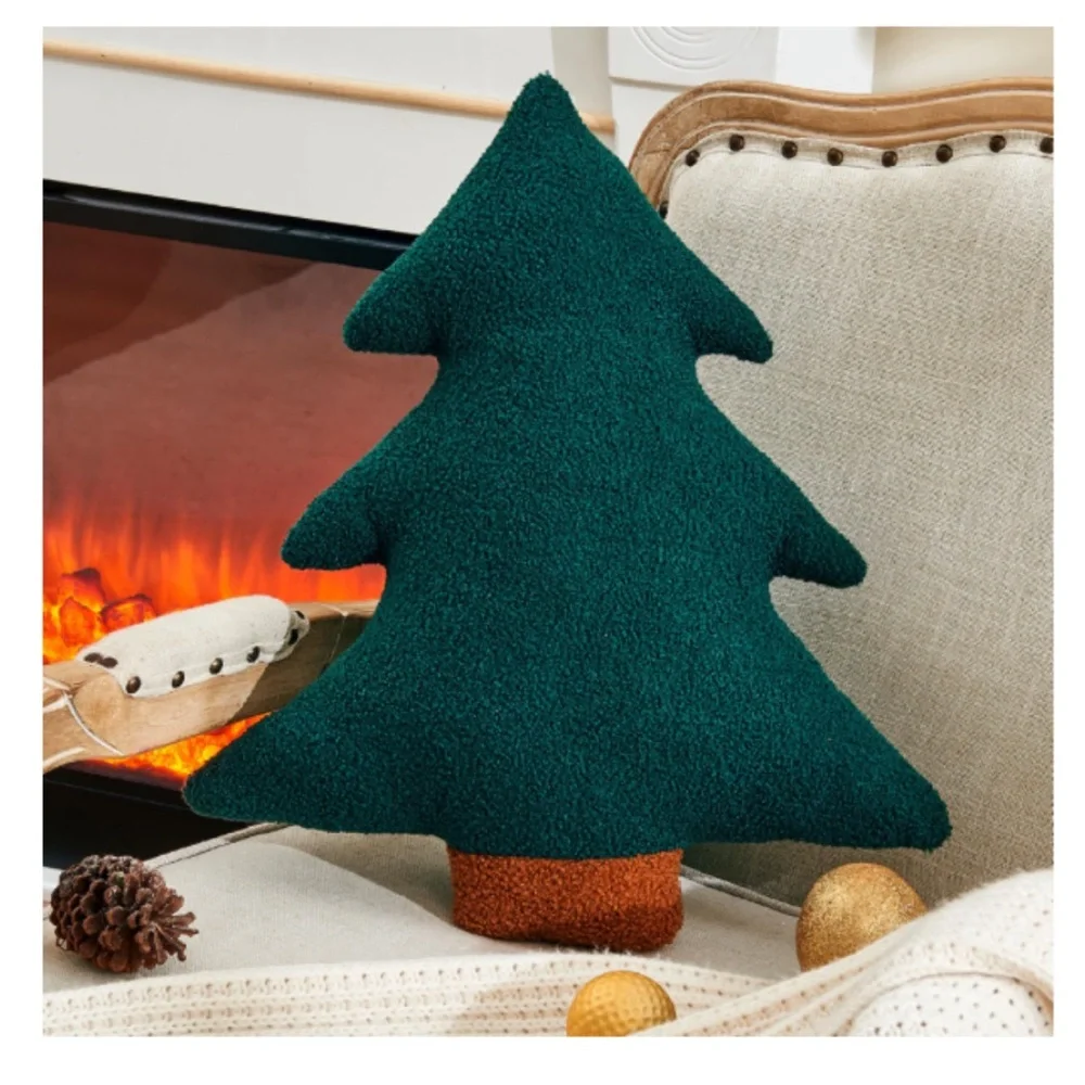 Green Christmas Tree Pillow 17.7”